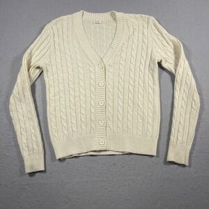 Brandy Melville J. Galt Cable Knit Cardigan Sweater Women S Cozy Wool Blend